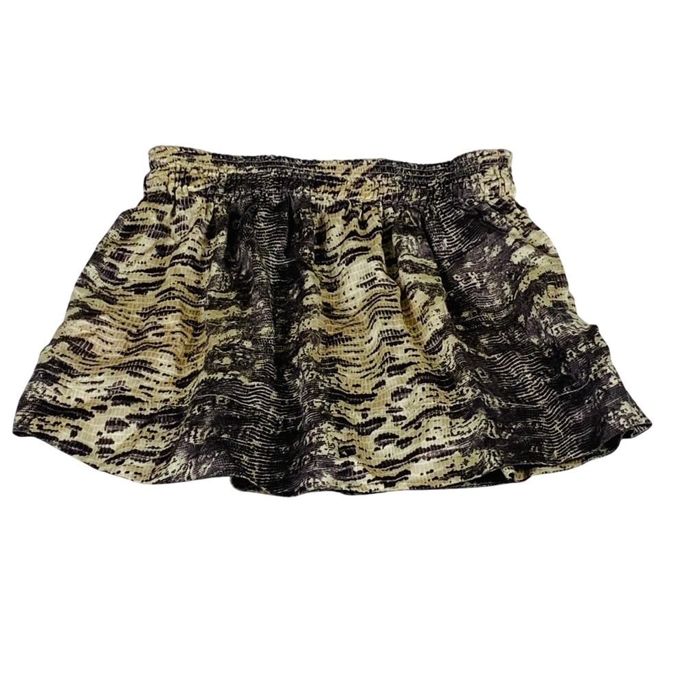 Isabel Marant Flowy Taupe & Tan 100% Silk Snakeskin Mini Skirt- Size S